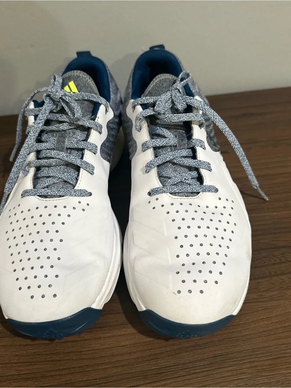 adidas White and Blue Men's Athletic Shoes